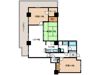 ソリッドタワー(3LDK/17階)の間取り写真