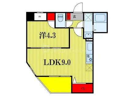 CONNECT PARK HILLS千葉中央(1LDK/4階)の間取り写真