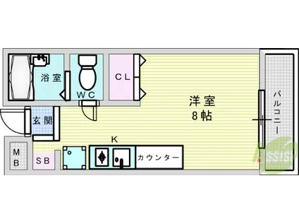 GRAN PINO 春日(ワンルーム/4階)の間取り写真