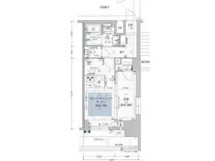 丸の内PRIMECASA(1LDK/9階)の間取り写真