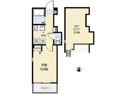 ベレッツァ中板橋(1K/3階)の間取り写真
