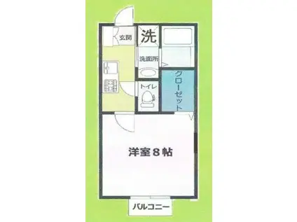 グランドール紅葉丘(1K/1階)の間取り写真