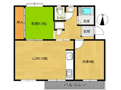 藤の台団地2-2-38(2LDK/3階)の間取り写真