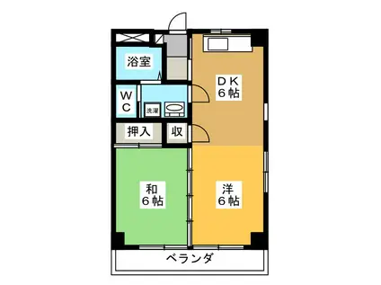 パティオM(2DK/1階)の間取り写真