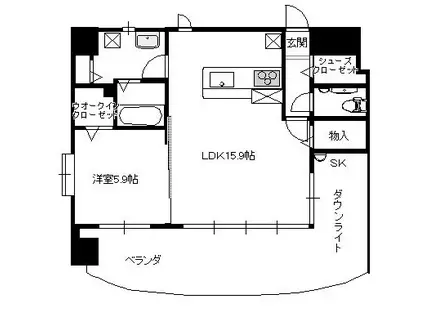 ヴィンチトーレ博多(1LDK/10階)の間取り写真