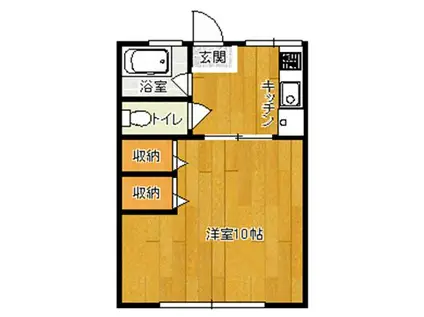 アサヒJT(1K/1階)の間取り写真