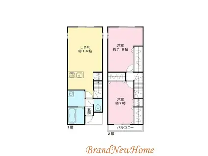 カサベルテ北花田II(2LDK/1階)の間取り写真