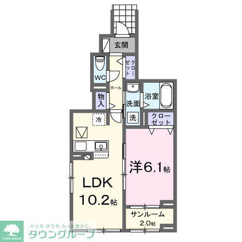 パラッツオ ビアンカ(1LDK/1階)の間取り写真