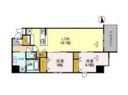 リアライズ天満橋(2LDK/3階)の間取り写真