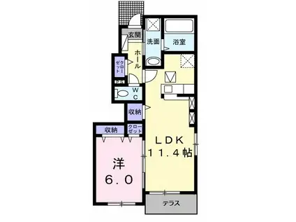 メゾン・ラピュタIII(1LDK/1階)の間取り写真