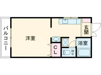 地所ビル(1K/3階)の間取り写真