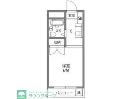 ディライト南烏山(1K/2階)の間取り写真