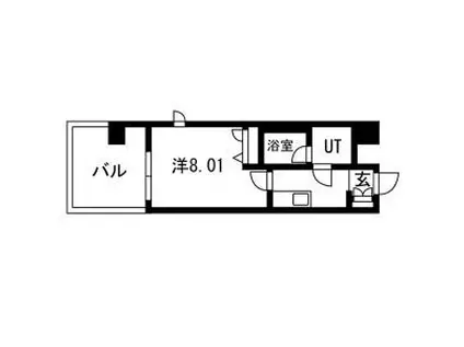 KUビル(1K/5階)の間取り写真