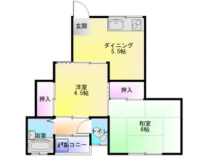 福井文化(2DK/1階)の間取り写真