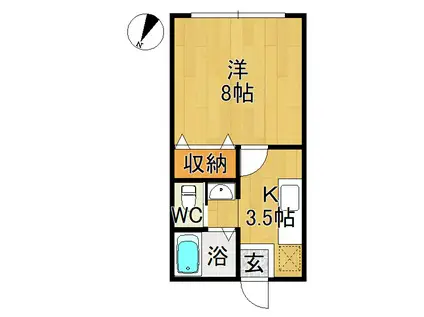 サンライトパストラル(1K/2階)の間取り写真