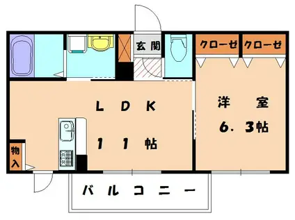 エテルナ・パラッツォ  A棟(1LDK/1階)の間取り写真