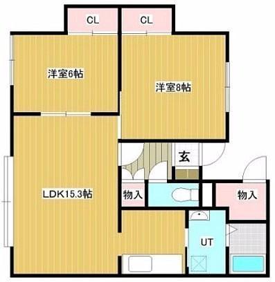 アイビーみその(2LDK/2階)の間取り写真
