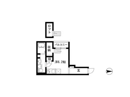 LE COCON東中島町(1SK/1階)の間取り写真