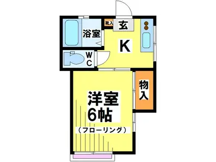 アイコーポ29号棟(1K/2階)の間取り写真