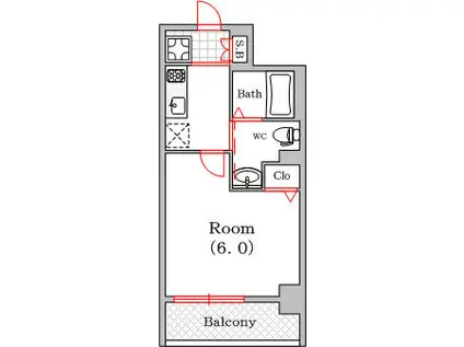 エステムコート難波サウスプレイスIII ラ・パーク(1K/4階)の間取り写真