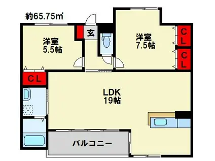 J5・STAGE1(2LDK/4階)の間取り写真