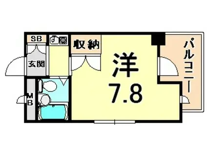 ジョイフル北武庫之荘(ワンルーム/1階)の間取り写真