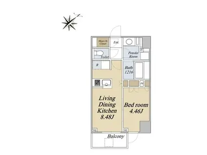 クレストコート旗の台(1LDK/3階)の間取り写真