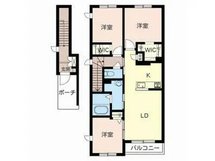 グリーンパレス(3LDK/2階)の間取り写真