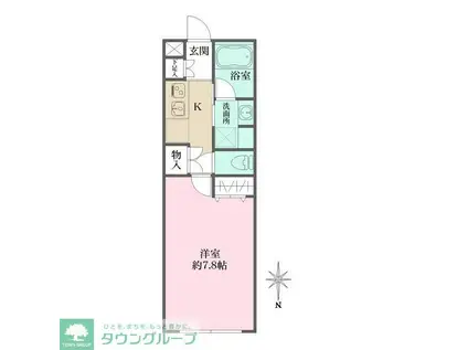 アトリオフラッツ自由が丘イースト(1K/4階)の間取り写真