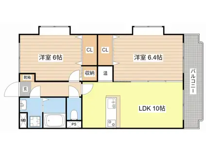 ユーミーKAZU(2LDK/1階)の間取り写真