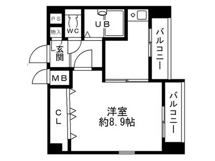 CORNICHE長瀬(1K/5階)の間取り写真