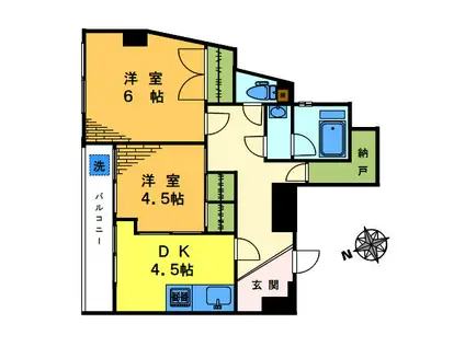 西早稲田マンション(2LDK/5階)の間取り写真
