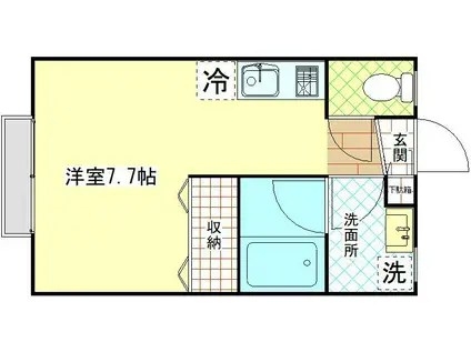 ハイツセゾンI(ワンルーム/1階)の間取り写真