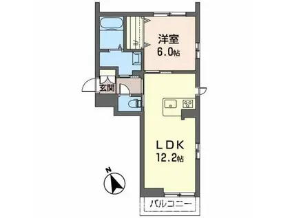 FOLCA(1LDK/2階)の間取り写真