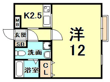 不二屋マンション(1K/2階)の間取り写真