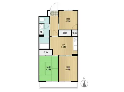 センチュリーハイム(3DK/4階)の間取り写真