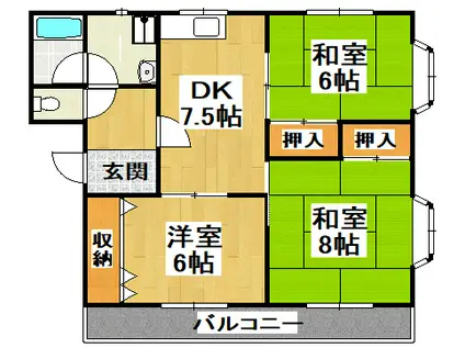 ファミール深井(3DK/1階)の間取り写真