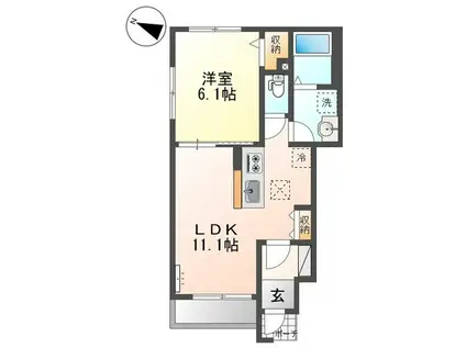 サクラーレⅡ(1LDK/1階)の間取り写真