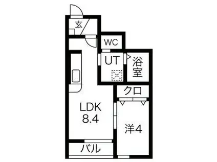 クリオT(1LDK/1階)の間取り写真