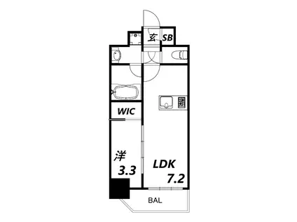 エスリードレジデンス ザ・グラン大阪ノア(1LDK/9階)の間取り写真