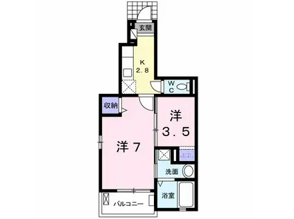 ハイツネゴシ(1K/1階)の間取り写真