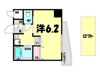 ESTEMCOURT神戸県庁前IIIフィエルテ(1K/7階)の間取り写真