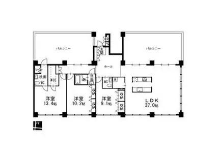 トランセット覚王山(3LDK/4階)の間取り写真