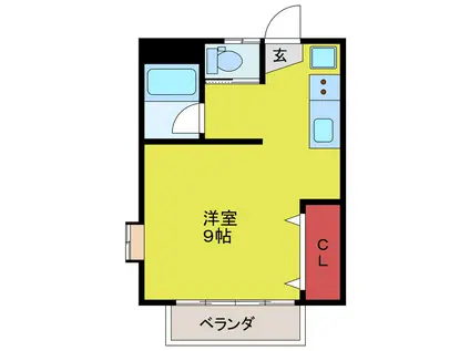 アネックスA(ワンルーム/2階)の間取り写真