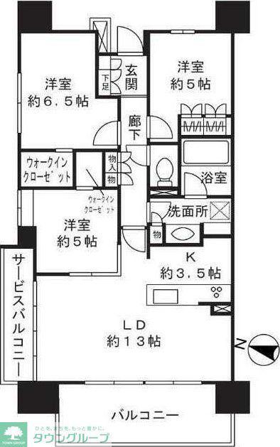 クリオレジダンス横浜新杉田(3LDK/7階)の間取り写真