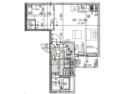 JACK TATSUMII(1LDK/3階)の間取り写真