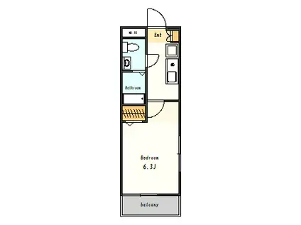パークワンモア幕張アネックス(1K/3階)の間取り写真