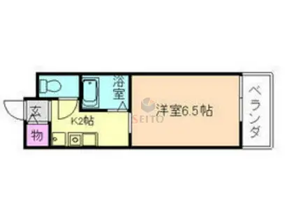 ルセント曽根(1K/3階)の間取り写真