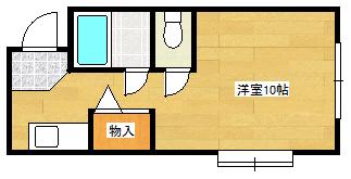 フラワービル(ワンルーム/5階)の間取り写真