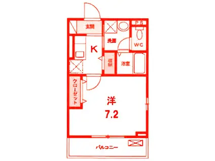 グランヴィア城北(1K/2階)の間取り写真